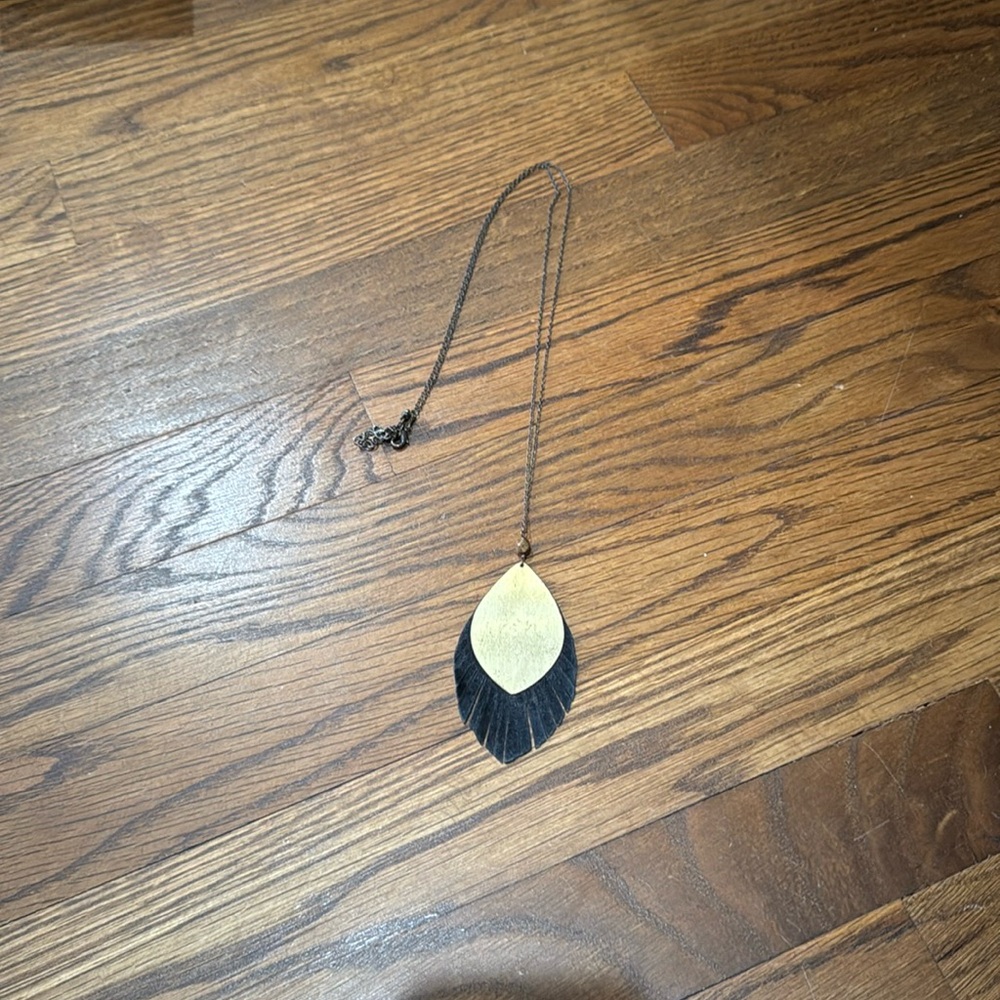 Noonday Collection reversible long pendant necklace.